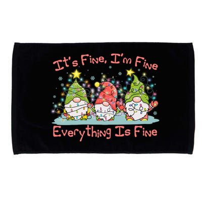 Funny Christmas It's Fine I'm Fine Everything Is Fine Gnomes Microfiber Hand Towel