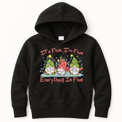 Funny Christmas It's Fine I'm Fine Everything Is Fine Gnomes Kids Hoodie