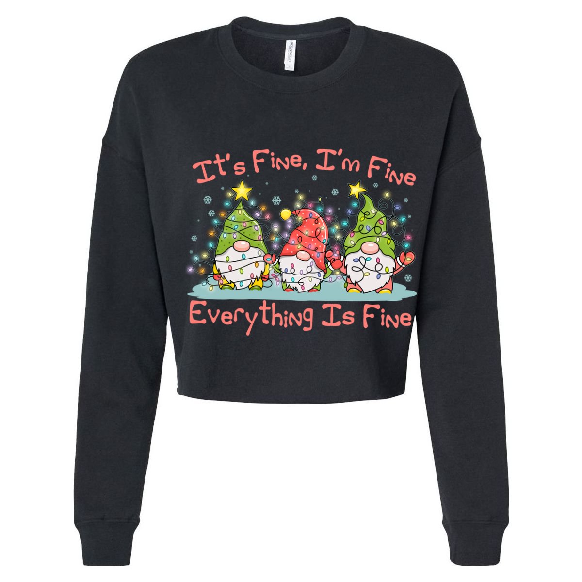 Funny Christmas It's Fine I'm Fine Everything Is Fine Gnomes Cooling Performance Crew T-Shirt