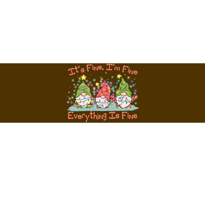 Funny Christmas It's Fine I'm Fine Everything Is Fine Gnomes Bumper Sticker