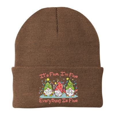 Funny Christmas It's Fine I'm Fine Everything Is Fine Gnomes Knit Cap Winter Beanie
