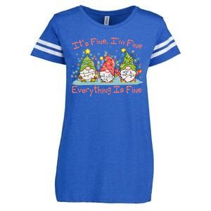 Funny Christmas It's Fine I'm Fine Everything Is Fine Gnomes Enza Ladies Jersey Football T-Shirt