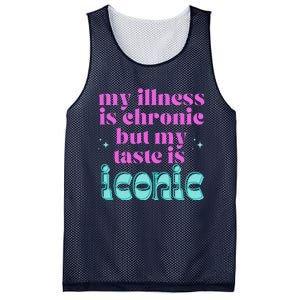 Funny Chronic Illness Awareness Spoonie Chronic But Iconic Mesh Reversible Basketball Jersey Tank