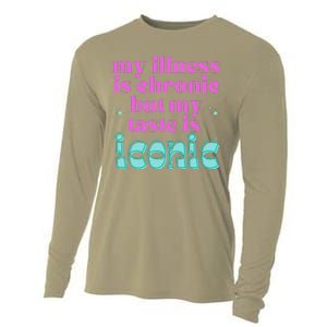 Funny Chronic Illness Awareness Spoonie Chronic But Iconic Cooling Performance Long Sleeve Crew