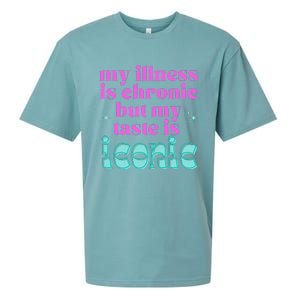 Funny Chronic Illness Awareness Spoonie Chronic But Iconic Sueded Cloud Jersey T-Shirt