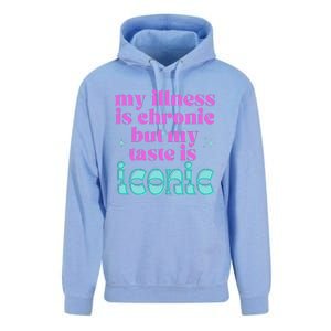 Funny Chronic Illness Awareness Spoonie Chronic But Iconic Unisex Surf Hoodie