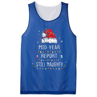 Funny Christmas In July Mid Year Report Still Naughty Santa Mesh Reversible Basketball Jersey Tank