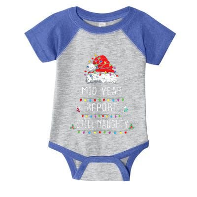 Funny Christmas In July Mid Year Report Still Naughty Santa Infant Baby Jersey Bodysuit