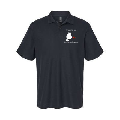 Funny Cat I Can Hear You But Im Listening Cat And Coffee Softstyle Adult Sport Polo