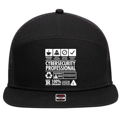 Funny Cybersecurity It Support It Security Network Engineer 7 Panel Mesh Trucker Snapback Hat