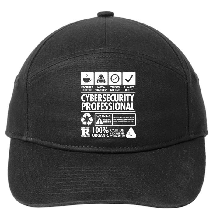 Funny Cybersecurity It Support It Security Network Engineer 7-Panel Snapback Hat