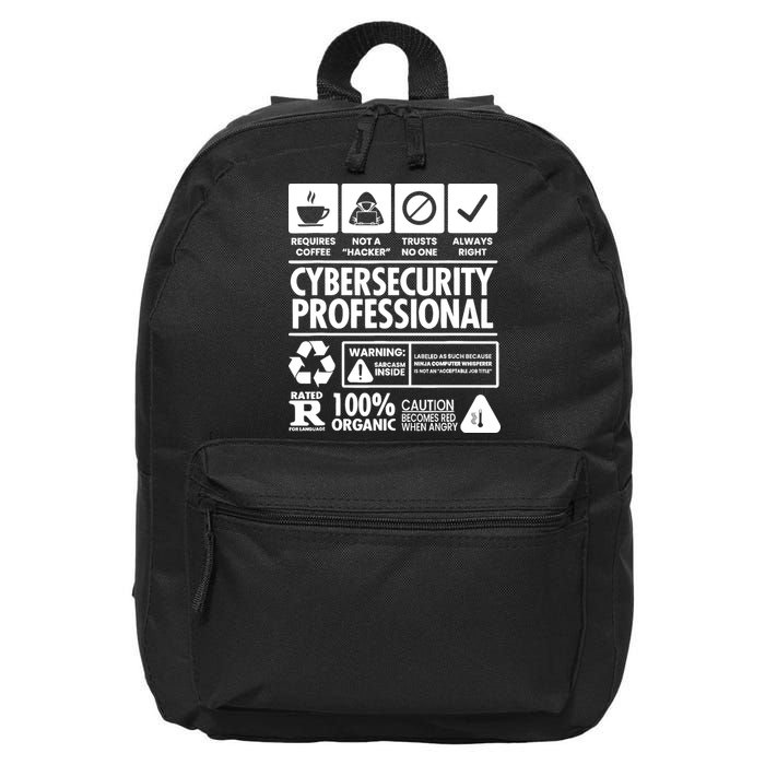 Funny Cybersecurity It Support It Security Network Engineer 16 in Basic Backpack