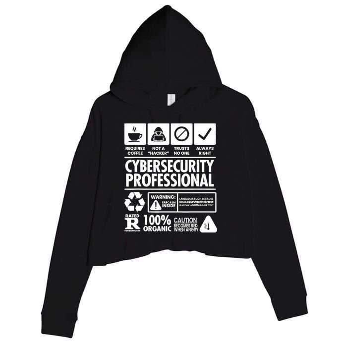 Funny Cybersecurity It Support It Security Network Engineer Crop Fleece Hoodie