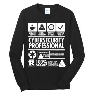 Funny Cybersecurity It Support It Security Network Engineer Tall Long Sleeve T-Shirt