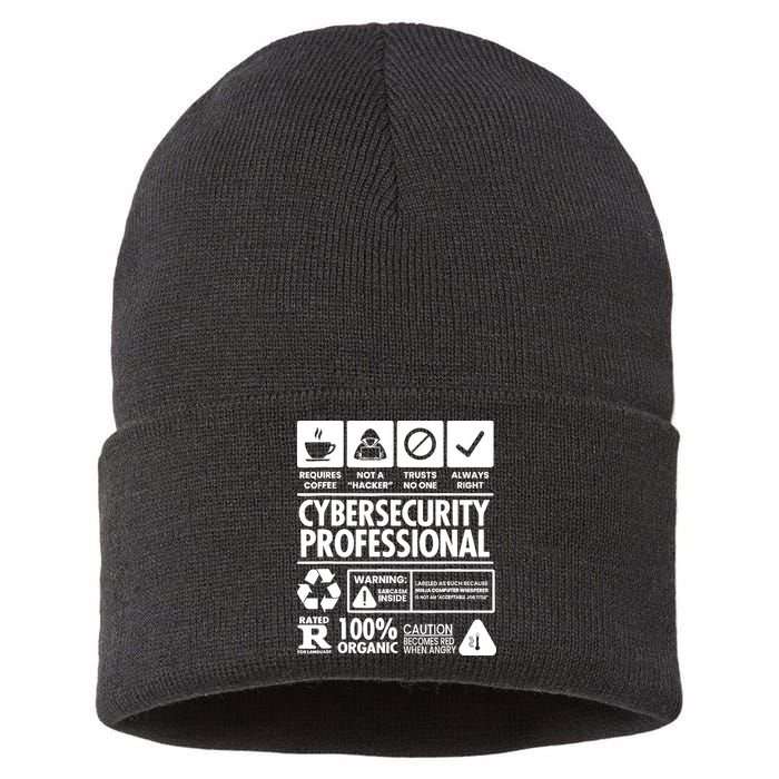 Funny Cybersecurity It Support It Security Network Engineer Sustainable Knit Beanie