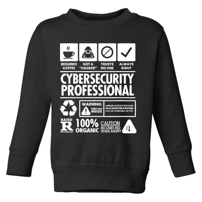 Funny Cybersecurity It Support It Security Network Engineer Toddler Sweatshirt