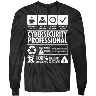 Funny Cybersecurity It Support It Security Network Engineer Tie-Dye Long Sleeve Shirt