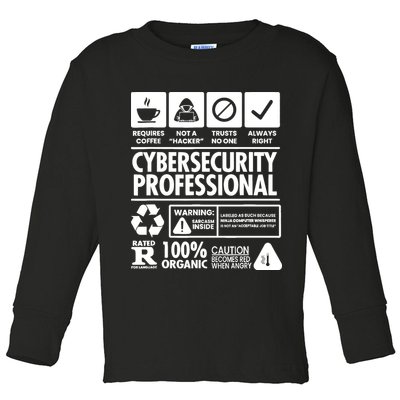 Funny Cybersecurity It Support It Security Network Engineer Toddler Long Sleeve Shirt