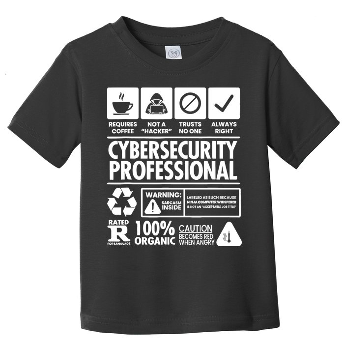 Funny Cybersecurity It Support It Security Network Engineer Toddler T-Shirt