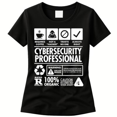 Funny Cybersecurity It Support It Security Network Engineer Womens T-Shirt