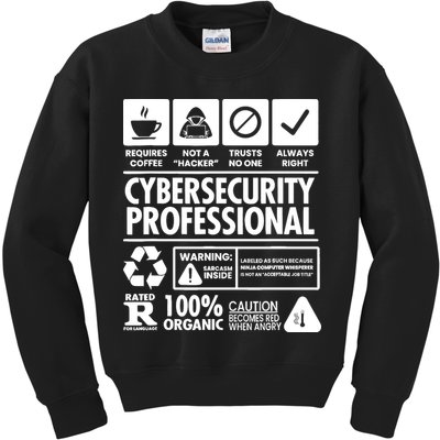 Funny Cybersecurity It Support It Security Network Engineer Kids Sweatshirt