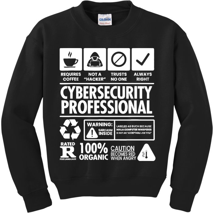 Funny Cybersecurity It Support It Security Network Engineer Kids Sweatshirt