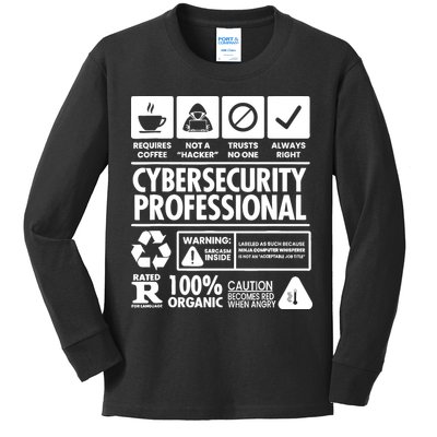 Funny Cybersecurity It Support It Security Network Engineer Kids Long Sleeve Shirt