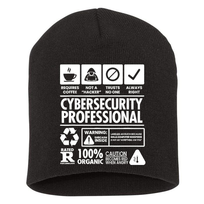 Funny Cybersecurity It Support It Security Network Engineer Short Acrylic Beanie