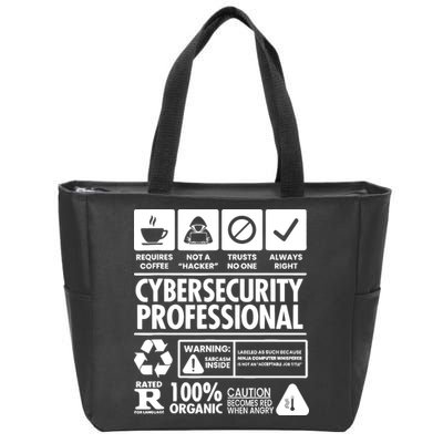 Funny Cybersecurity It Support It Security Network Engineer Zip Tote Bag