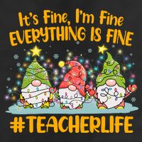 Funny Christmas It's Fine I'm Fine Everything Is Fine Gnomes #Teacher Life Adult Drive Performance Visor