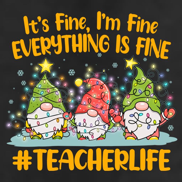 Funny Christmas It's Fine I'm Fine Everything Is Fine Gnomes #Teacher Life Adult Drive Performance Visor