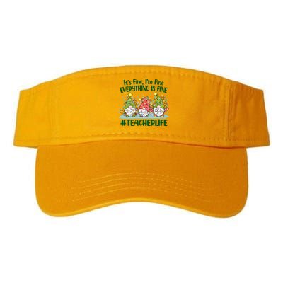 Funny Christmas It's Fine I'm Fine Everything Is Fine Gnomes #Teacher Life Visor