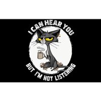 Funny Cat I Can Hear You But Im Listening Cat And Coffee Bumper Sticker