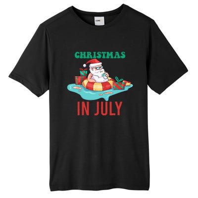 Funny Christmas In July Summer Santa Tall Fusion ChromaSoft Performance T-Shirt