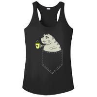 Funny Cat In Pocket Vintage Kawaii Anime Coffee & Cat Lovers Ladies PosiCharge Competitor Racerback Tank