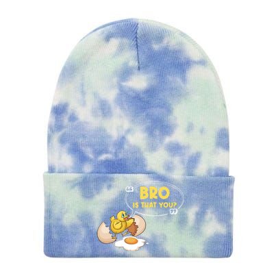 Funny Chicken Is That You Bro Design Chick Egg Gift Tie Dye 12in Knit Beanie