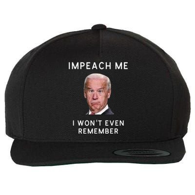 Funny Conservative Impeach Joe Biden Wool Snapback Cap