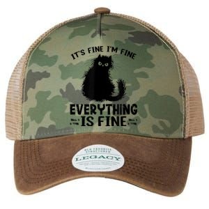 Funny cat It's Fine I'm Fine Everything Is Fine Meow Kitty Legacy Tie Dye Trucker Hat