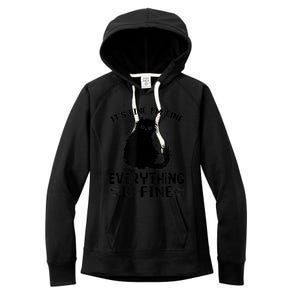 Funny cat It's Fine I'm Fine Everything Is Fine Meow Kitty Women's Fleece Hoodie