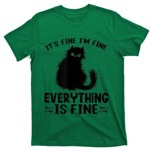 Funny cat It's Fine I'm Fine Everything Is Fine Meow Kitty T-Shirt