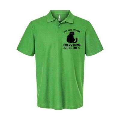 Funny cat It's Fine I'm Fine Everything Is Fine Meow Kitty Softstyle Adult Sport Polo