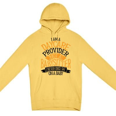 Funny Care I’m A Daycare Provider Not A Sitter Gift Premium Pullover Hoodie