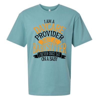 Funny Care I’m A Daycare Provider Not A Sitter Gift Sueded Cloud Jersey T-Shirt