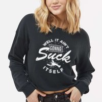 Funny Crawfish It Aint Gonna Suck Itself Crayfish Men Cropped Pullover Crew