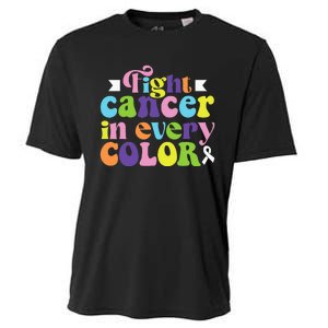 Fight Cancer In All Color Awareness Flower Ribbon Heart Hope Cooling Performance Crew T-Shirt