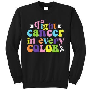 Fight Cancer In All Color Awareness Flower Ribbon Heart Hope Sweatshirt