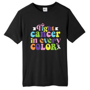 Fight Cancer In All Color Awareness Flower Ribbon Heart Hope Tall Fusion ChromaSoft Performance T-Shirt