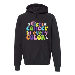 Fight Cancer In All Color Awareness Flower Ribbon Heart Hope Premium Hoodie