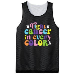 Fight Cancer In All Color Awareness Flower Ribbon Heart Hope Mesh Reversible Basketball Jersey Tank