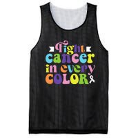 Fight Cancer In All Color Awareness Flower Ribbon Heart Hope Mesh Reversible Basketball Jersey Tank